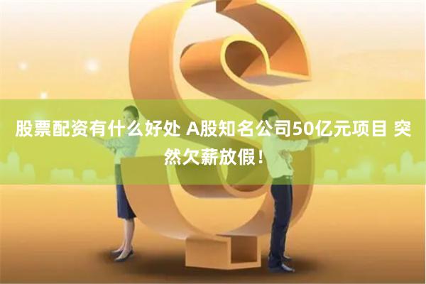 股票配资有什么好处 A股知名公司50亿元项目 突然欠薪放假！